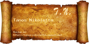 Tanos Nikoletta névjegykártya
